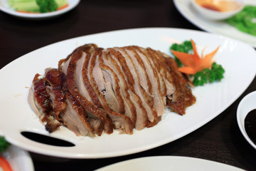 Peking Duck sliced and prepared