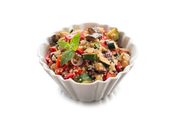 quinoa sald with vegetables, vegetarian food