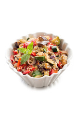 quinoa sald with vegetables, vegetarian food