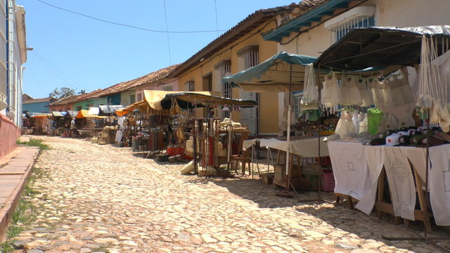 Typical colonial street of Trinidad, Cuba