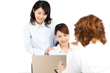 Beautiful young business woman. Portrait of asian.