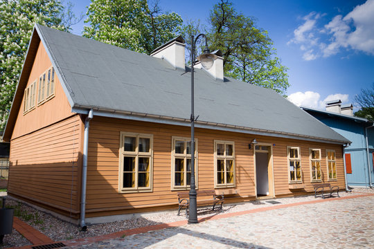 Fototapeta Wooden house in Lodz