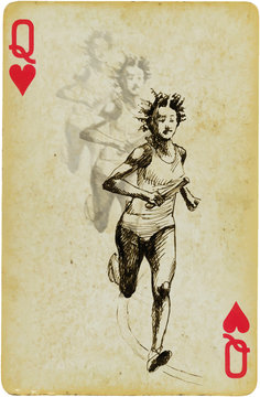 queen of marathon, hand drawing converted into vector