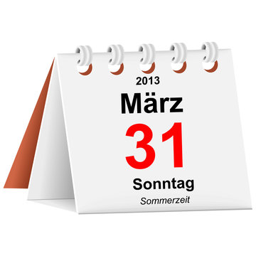 Kalender - 31.03.2013 - Sommerzeit