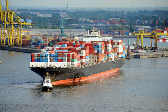Containerschiff, Hamburger Hafen, Export, Import, Elbe, Hamburg