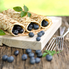 Pfannkuchen mit Heidelbeeren