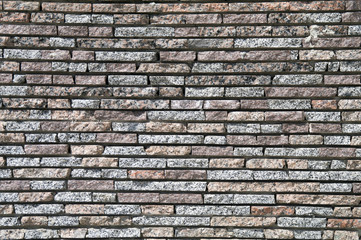 Wall from a granite brick