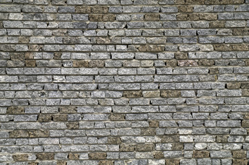 Wall from a granite brick