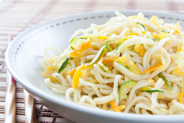 Chinese noodles sauteed with vegetables