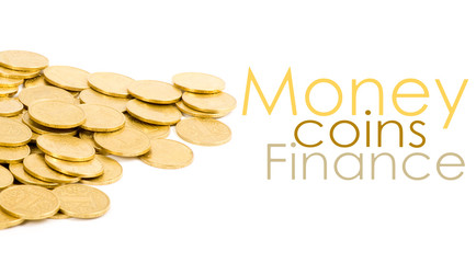 golden coins isolated on white