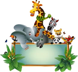 Tableaux ronds sur plexiglas Anti-reflet Zoo Caricature d& 39 animaux sauvages d& 39 Afrique