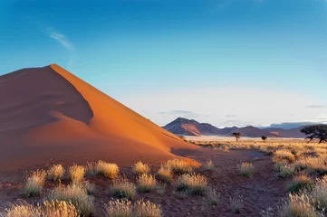 Poster Im Rahmen Schöne Sonnenuntergangdünen Namib-Wüste, Sossusvlei, Namibia © Iuliia Sokolovska