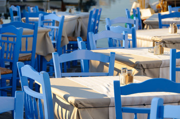 Greek cuisine dinning outdoor
