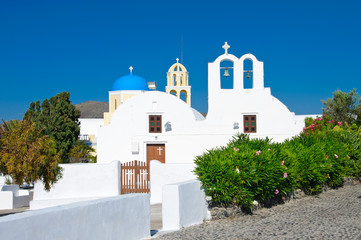 Traditional Greek churches in a village, Greece
