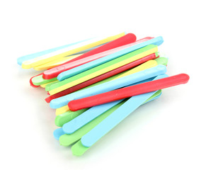 Color counting sticks isolated on white