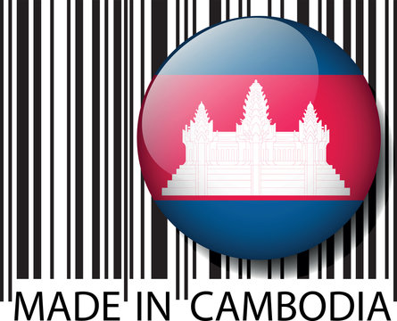Made in Cambodia barcode. Vector illustration