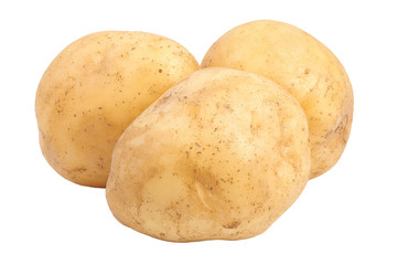 New potato isolated on white background close up