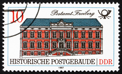 Postage stamp GDR 1988 Freiberg, Historic Post Office