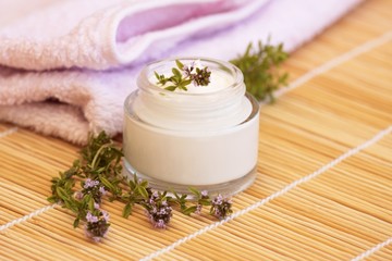 Cosmetic cream and thyme