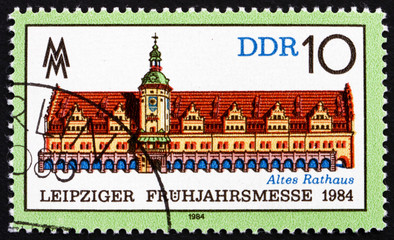 Postage stamp GDR 1984 Old Town Hall, Leipzig