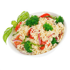 Reissalat mit Brokkoli und Tomaten