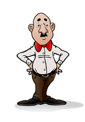 funny bald businessman