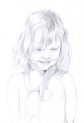 pencil drawing - child (little girl)