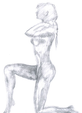 pencil drawing - woman