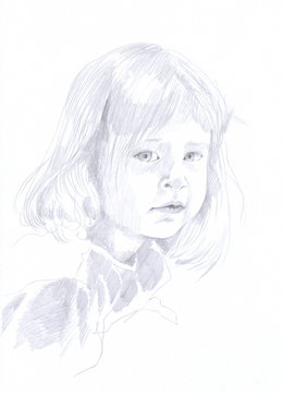 pencil drawing - child (little girl)