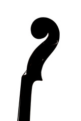 Isolated violin headstock on white background