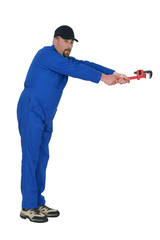 A mechanic with a wrench.