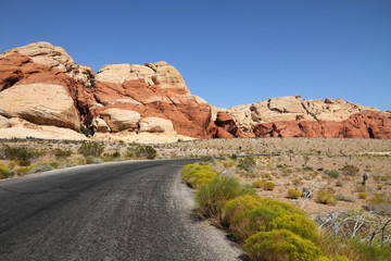 Road through Red rock canyon, Nevada