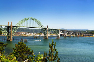 Fototapeta na wymiar Newport Bridge at Oregon Coast