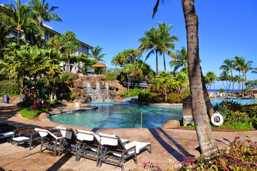 View from luxury hotel, Kaanapali, Maui, Hawaii