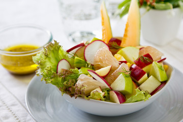 Apple ,corn and melon salad