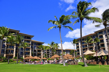 View of a luxury hotel, Kaanapali, Maui, Hawaii