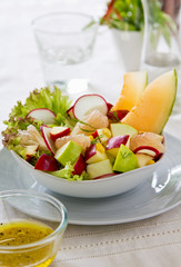 Apple ,corn and melon salad