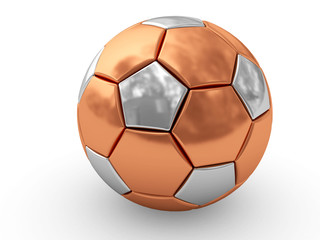 Fototapeta premium Bronze soccer ball on white