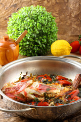 Scorpion fish in the pan