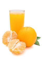 Orange and orange juice with clipping path