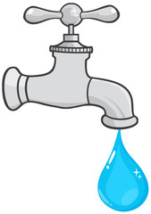 Water Faucet With Water Drop
