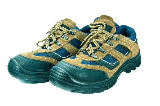 safety  shoes  on the background