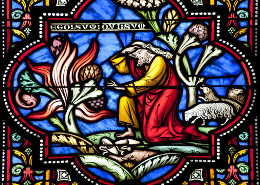 Brussels - Moses and the buring bush - st. Michel cathedral