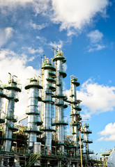 column tower in petrochemical plant