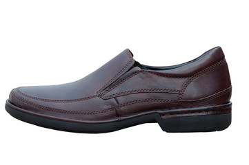 Men's leather shoes on a white background.