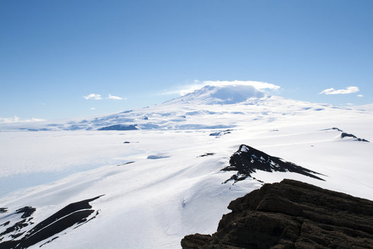Snowcapped mountain in Antarctica