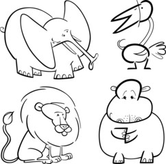 african animals set for coloring