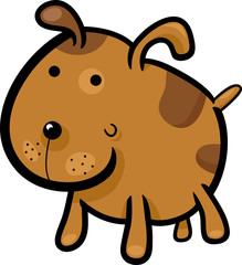 cartoon illustration of cute spotted dog