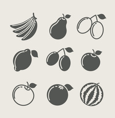 set of fruit food icon icon vector illustration