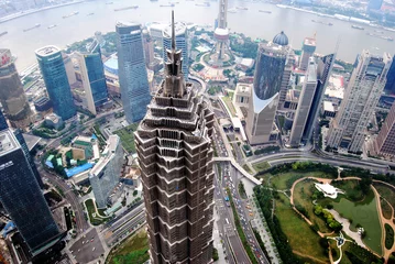 Fotobehang Financieel centrum van Shanghai © pepelui